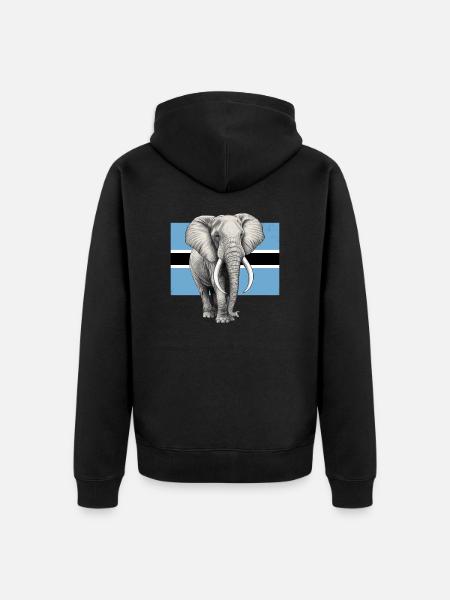 Elephant flag of Botswana - Unisex Premium Organic Zip Hoodie - black