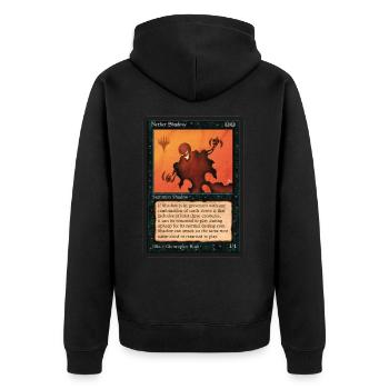 Magic: The Gathering Game Card Of Nether Shadow - Unisex Premium Organic Zip Hoodie - black - Back - Nico (187cm)
