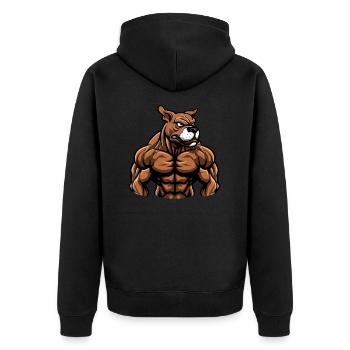 Staffordshire Bull Terrier Muscle du chien - Veste à capuche bio Premium Unisexe - noir - Dos - Nico (187cm)