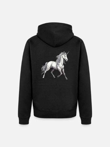 Unicorn Animal - Unisex Premium Organic Zip Hoodie - black