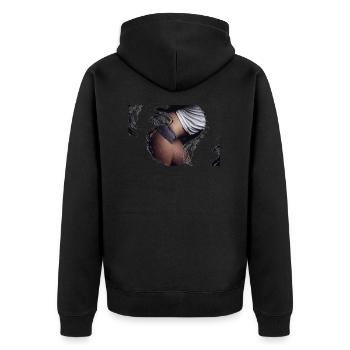 Woman Sexy Girl Woman Gift Skin Butt - Unisex Premium Organic Zip Hoodie - black - Back - Nico (187cm)