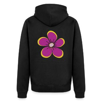 fleur violette, fleur, floral, motif floral, floral - Veste à capuche bio Premium Unisexe - noir - Dos - Nico (187cm)