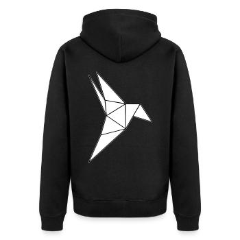 Colibri Origami Oiseau - Veste à capuche bio Premium Unisexe - noir - Dos - Nico (187cm)