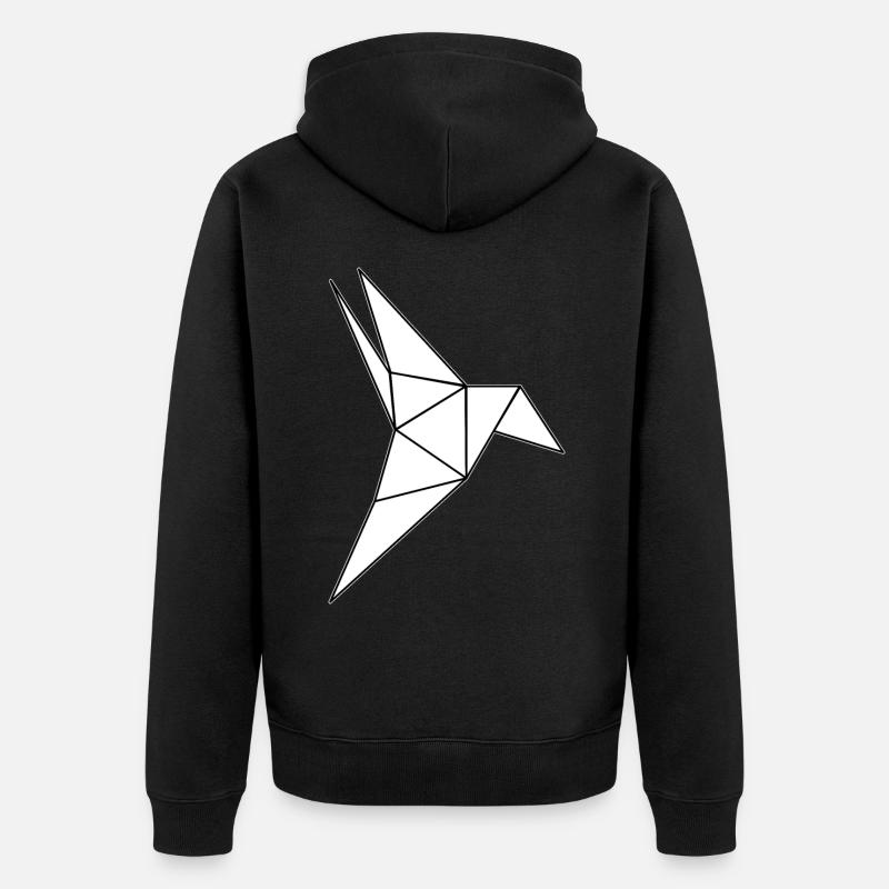 Colibri Origami Oiseau - Veste à capuche bio Premium Unisexe - noir