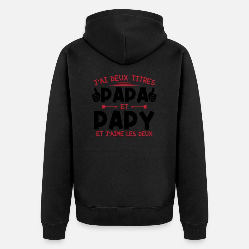 Papa et papy - Veste à capuche bio Premium Unisexe - noir