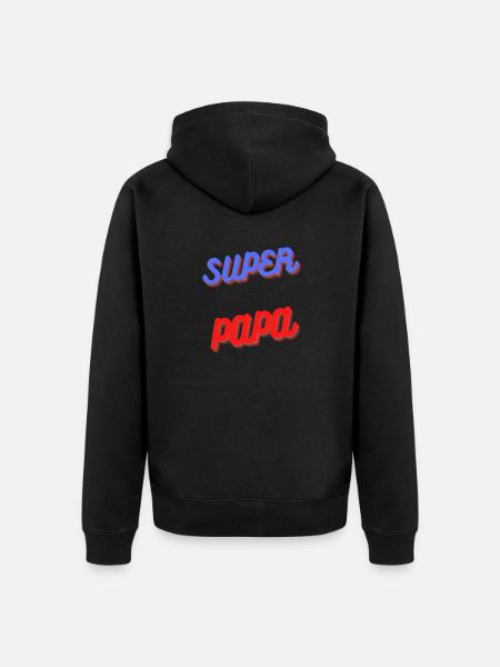 SUPER PAPA Cadeau - Veste à capuche bio Premium Unisexe - noir
