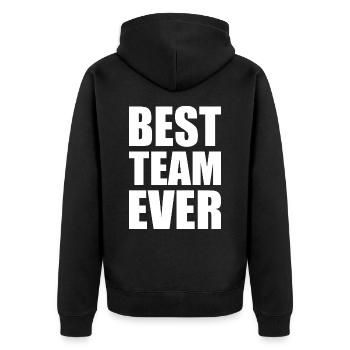 Best team ever - Unisex Premium Organic Zip Hoodie - black - Back - Nico (187cm)
