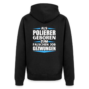 Polisseuse a décroché le mauvais emploi - Veste à capuche bio Premium Unisexe - noir - Dos - Nico (187cm)