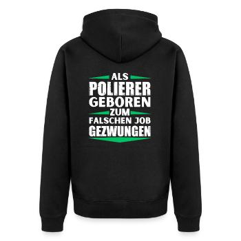 Polisseuse a décroché le mauvais emploi - Veste à capuche bio Premium Unisexe - noir - Dos - Nico (187cm)