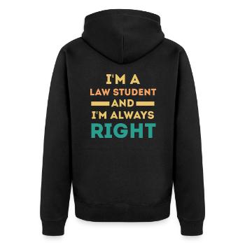 Law degree lawyer Lawyer - Unisex Premium Organic Zip Hoodie - black - Back - Nico (187cm)