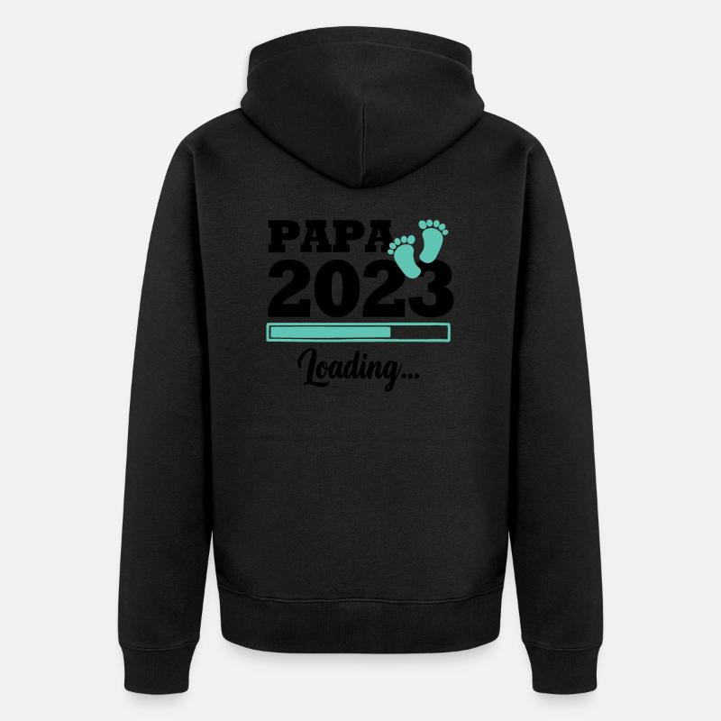 Papa 2023 loading - Veste à capuche bio Premium Unisexe - noir