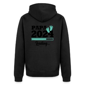 Papa 2024 loading - Veste à capuche bio Premium Unisexe - noir - Dos - Nico (187cm)