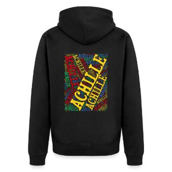 t-shirt Achille word cloud t-shirt idée cadeau t-shirt - Veste à capuche bio Premium Unisexe - noir - Dos - Nico (187cm)