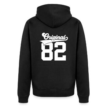 44TH BIRTHDAY 1982 ORIGINAL 82 - Unisex Premium Organic Zip Hoodie - black - Back - Nico (187cm)
