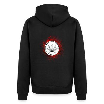 Hemp Leaf Icon Cannabis - Unisex Premium Organic Zip Hoodie - black - Back - Nico (187cm)
