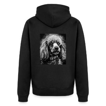 Caniche chien portrait - Veste à capuche bio Premium Unisexe - noir - Dos - Nico (187cm)