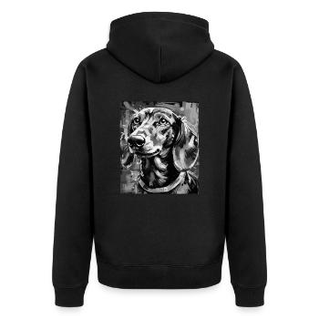 Teckel Chien Portrait Teckel - Veste à capuche bio Premium Unisexe - noir - Dos - Nico (187cm)