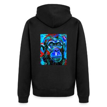 Portrait de singe - Veste à capuche bio Premium Unisexe - noir - Dos - Nico (187cm)