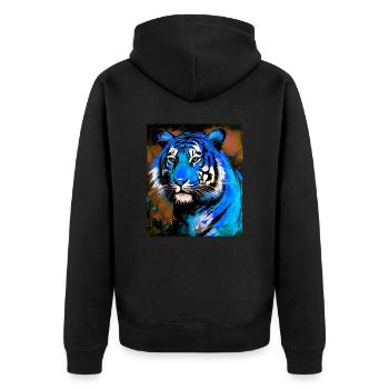 Portrait de tigre - Veste à capuche bio Premium Unisexe - noir - Dos - Nico (187cm)