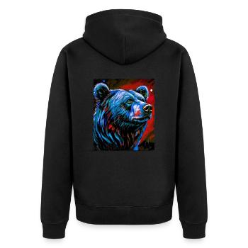 Portrait d’ours - Veste à capuche bio Premium Unisexe - noir - Dos - Nico (187cm)