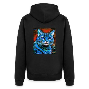 Portrait de chat - Veste à capuche bio Premium Unisexe - noir - Dos - Nico (187cm)
