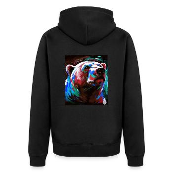 Portrait d’ours polaire Ours polaire - Veste à capuche bio Premium Unisexe - noir - Dos - Nico (187cm)