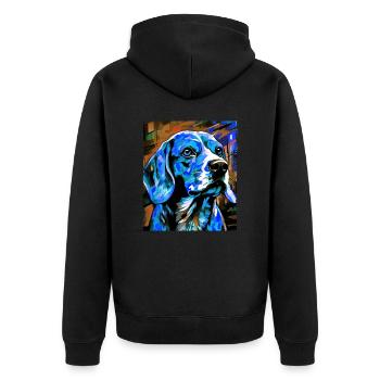 Portrait de chien beagle - Veste à capuche bio Premium Unisexe - noir - Dos - Nico (187cm)