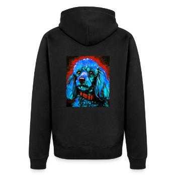 Caniche chien portrait - Veste à capuche bio Premium Unisexe - noir - Dos - Nico (187cm)