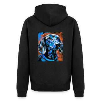 Teckel Chien Portrait Teckel - Veste à capuche bio Premium Unisexe - noir - Dos - Nico (187cm)