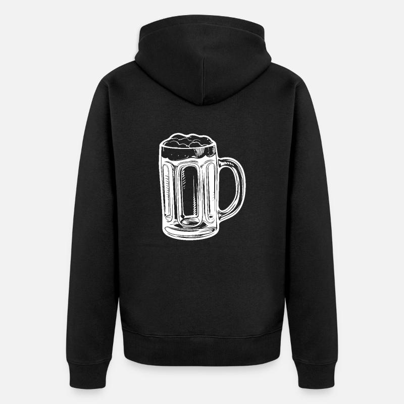 Bierkrug Bier - Unisex Premium Bio Zip Hoodie - Schwarz