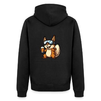 Écureuil Après-Ski Bière Bande dessinée - Veste à capuche bio Premium Unisexe - noir - Dos - Nico (187cm)