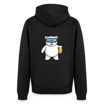 Ours polaire après-ski bière bande dessinée - Veste à capuche bio Premium Unisexe - noir - Dos - Nico (187cm)
