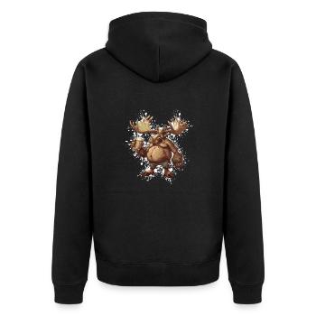 Bière d’orignal drôle - Veste à capuche bio Premium Unisexe - noir - Dos - Nico (187cm)