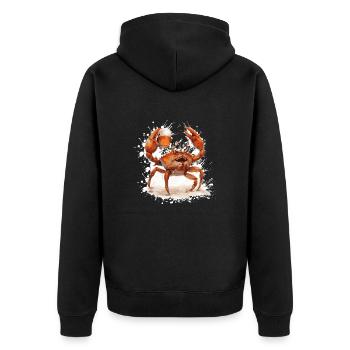 Crab Crab Beer Funny - Unisex Premium Organic Zip Hoodie - black - Back - Nico (187cm)
