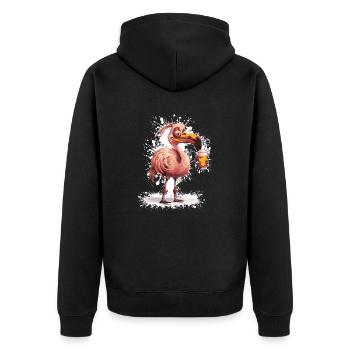 Flamingo Bière Drôle - Veste à capuche bio Premium Unisexe - noir - Dos - Nico (187cm)