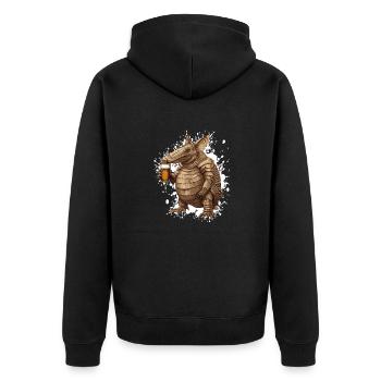 Belt Beer Funny - Unisex Premium Organic Zip Hoodie - black - Back - Nico (187cm)