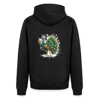 Bière Peacock Bird Drôle - Veste à capuche bio Premium Unisexe - noir - Dos - Nico (187cm)