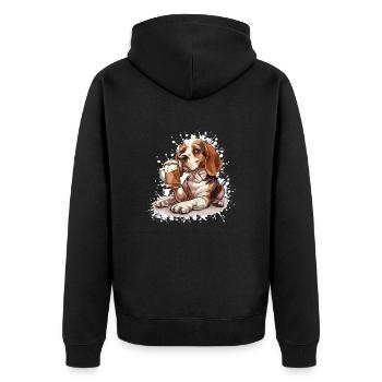 Beagle Chiens Bière Drôle - Veste à capuche bio Premium Unisexe - noir - Dos - Nico (187cm)