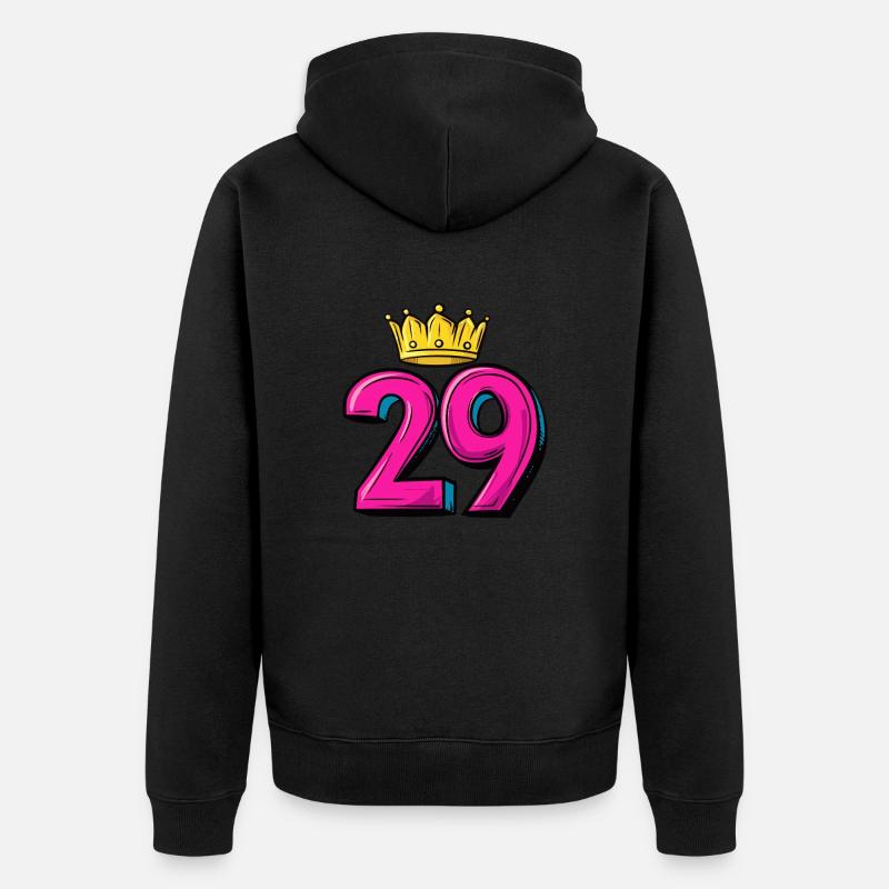 29 Nombre Couronne - Veste à capuche bio Premium Unisexe - noir