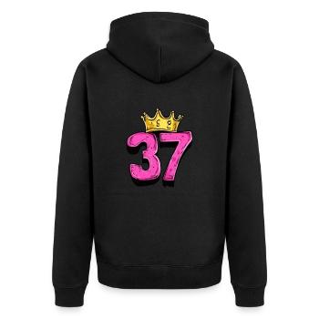 37 Nombre Couronne - Veste à capuche bio Premium Unisexe - noir - Dos - Nico (187cm)