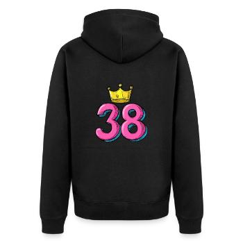 38 Nombre Couronne - Veste à capuche bio Premium Unisexe - noir - Dos - Nico (187cm)