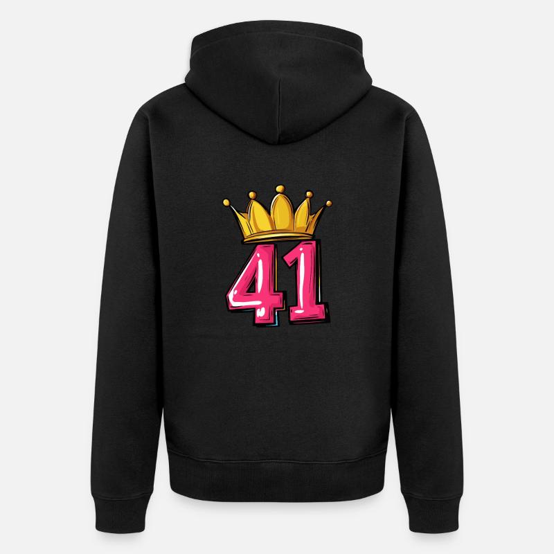 Couronne à 41 chiffres - Veste à capuche bio Premium Unisexe - noir