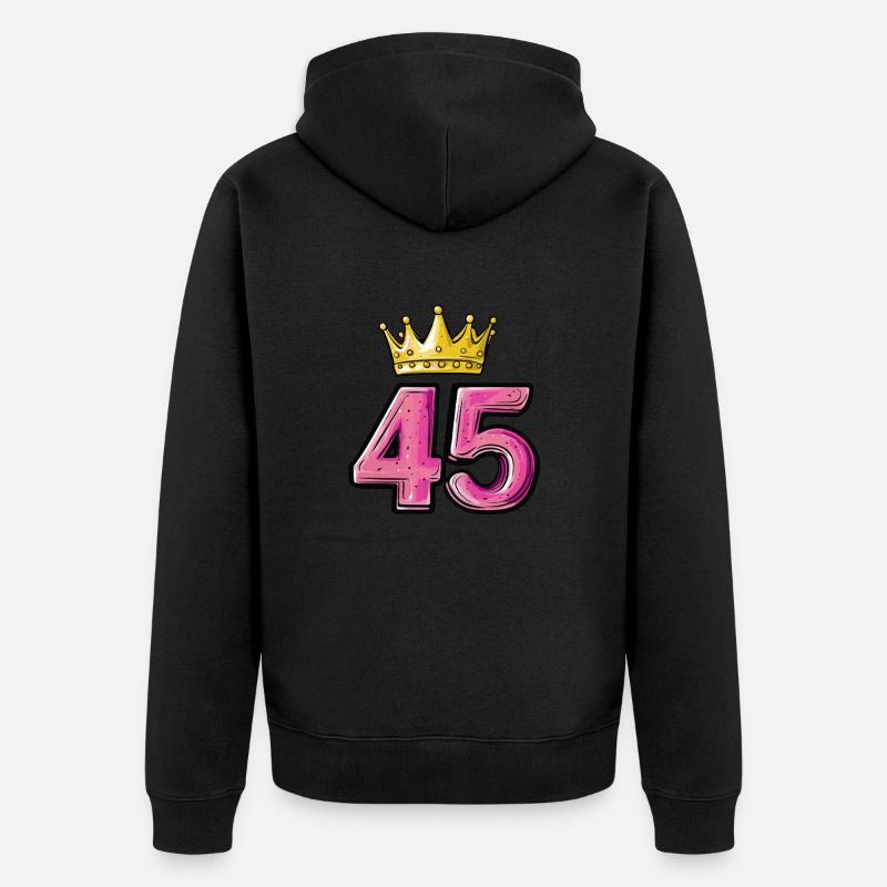 Couronne à 45 chiffres - Veste à capuche bio Premium Unisexe - noir
