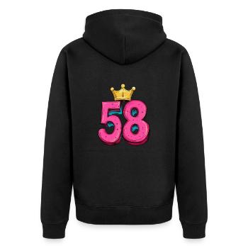 58 Nombre Couronne - Veste à capuche bio Premium Unisexe - noir - Dos - Nico (187cm)