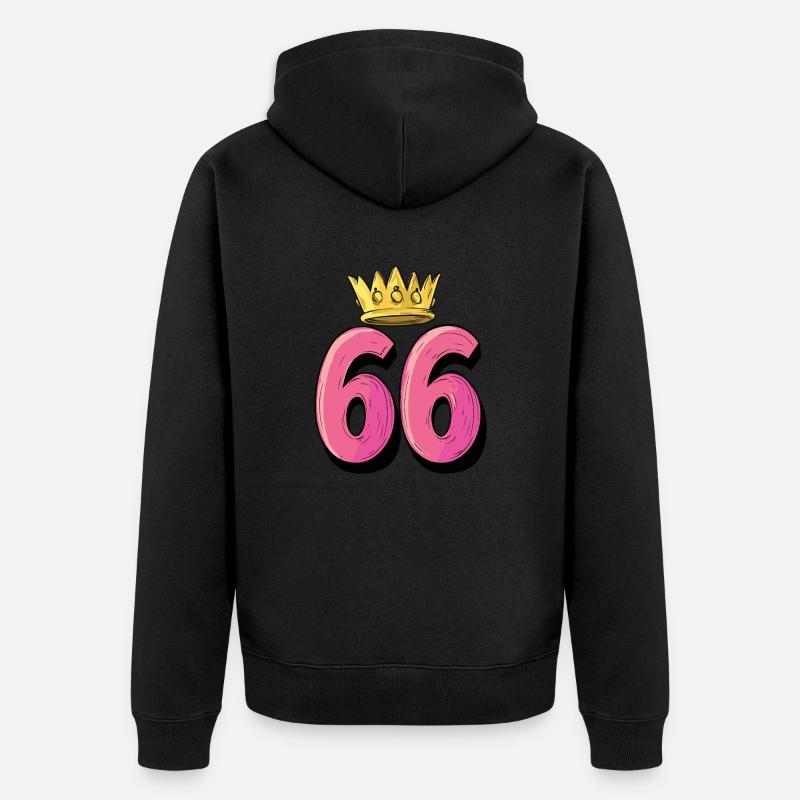 66 Nombre Couronne - Veste à capuche bio Premium Unisexe - noir