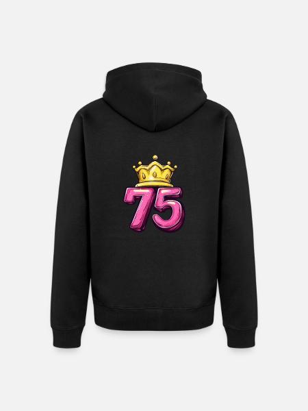 75 Number Krone - Unisex Premium Organic Zip Hoodie - black