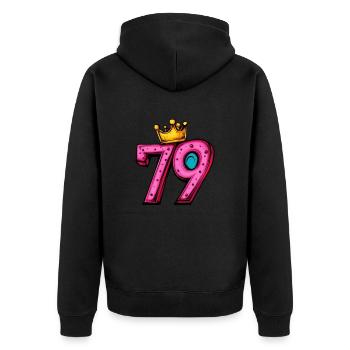 79 Nombre Couronne - Veste à capuche bio Premium Unisexe - noir - Dos - Nico (187cm)