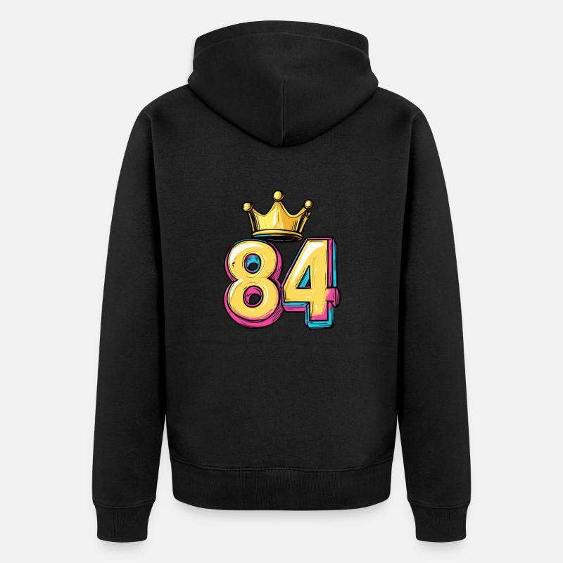 84 Nombre Couronne - Veste à capuche bio Premium Unisexe - noir