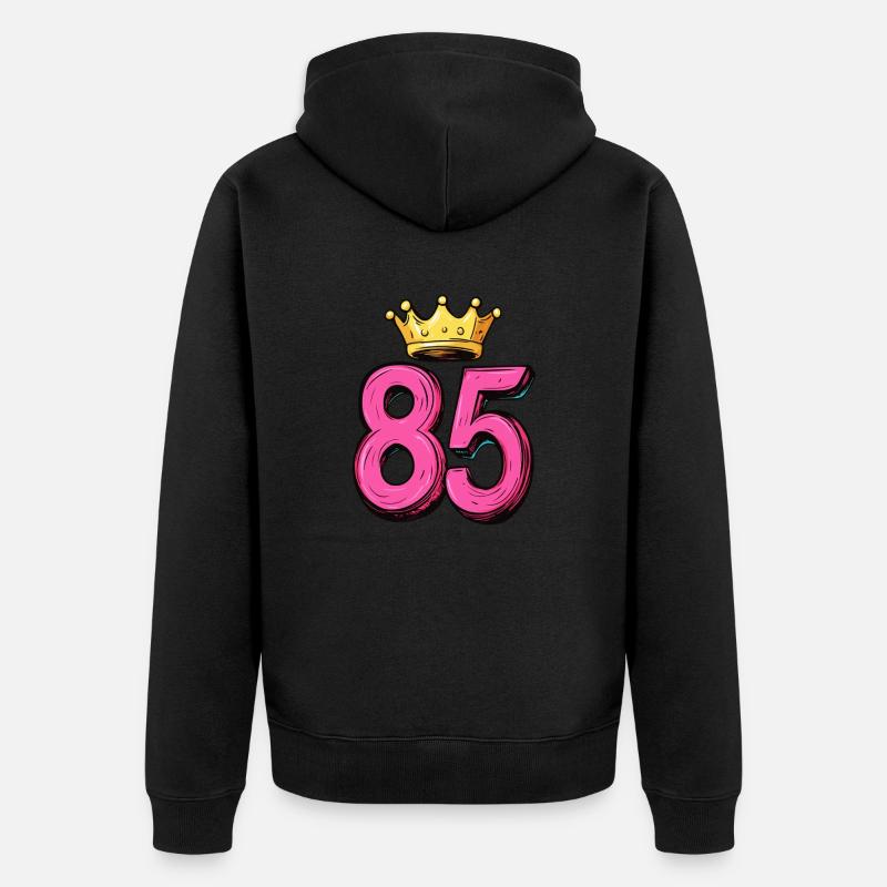 Couronne à 85 chiffres - Veste à capuche bio Premium Unisexe - noir
