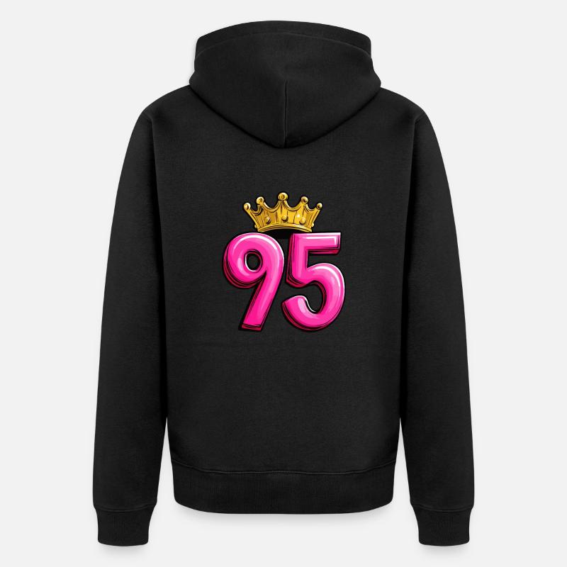 Couronne à 95 chiffres - Veste à capuche bio Premium Unisexe - noir